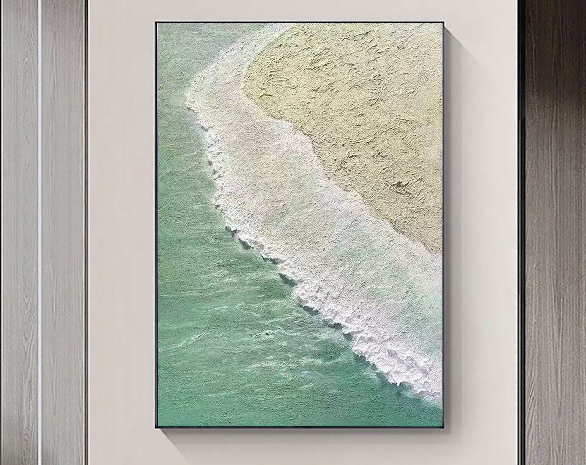 Large Painting for Living Room | Textured Ocean Abstract Wall Art #JJ 231