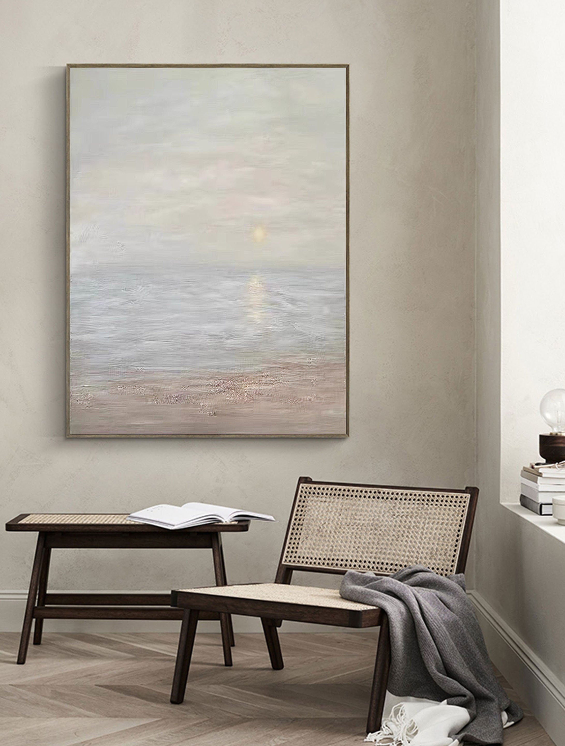 Large Painting for Living Room | Ocean Abstract Wall Art #JJ 230