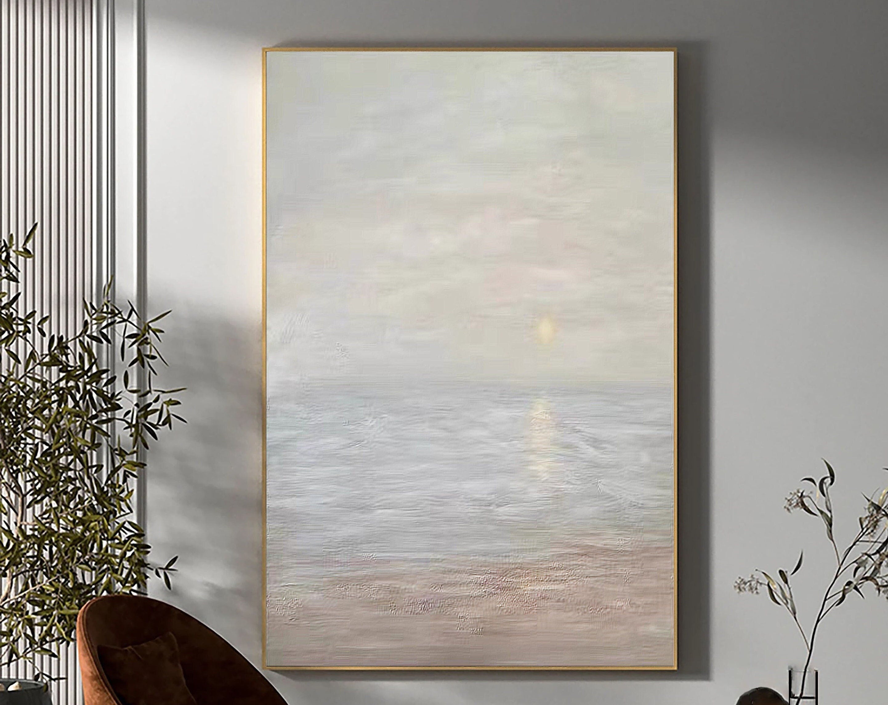 Large Painting for Living Room | Ocean Abstract Wall Art #JJ 230