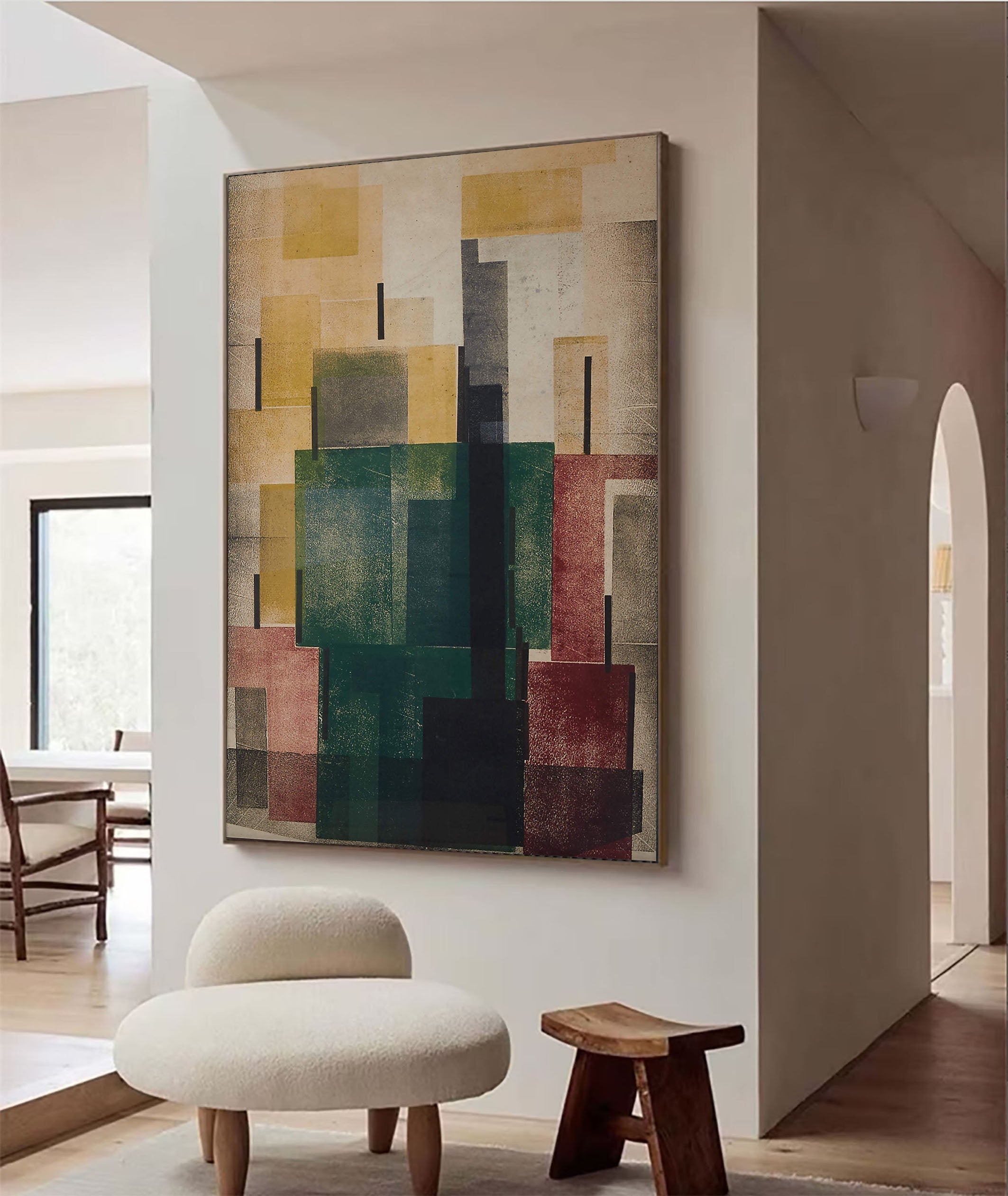 Geometric Abstract Art Painting - Multi-Color #TC 127