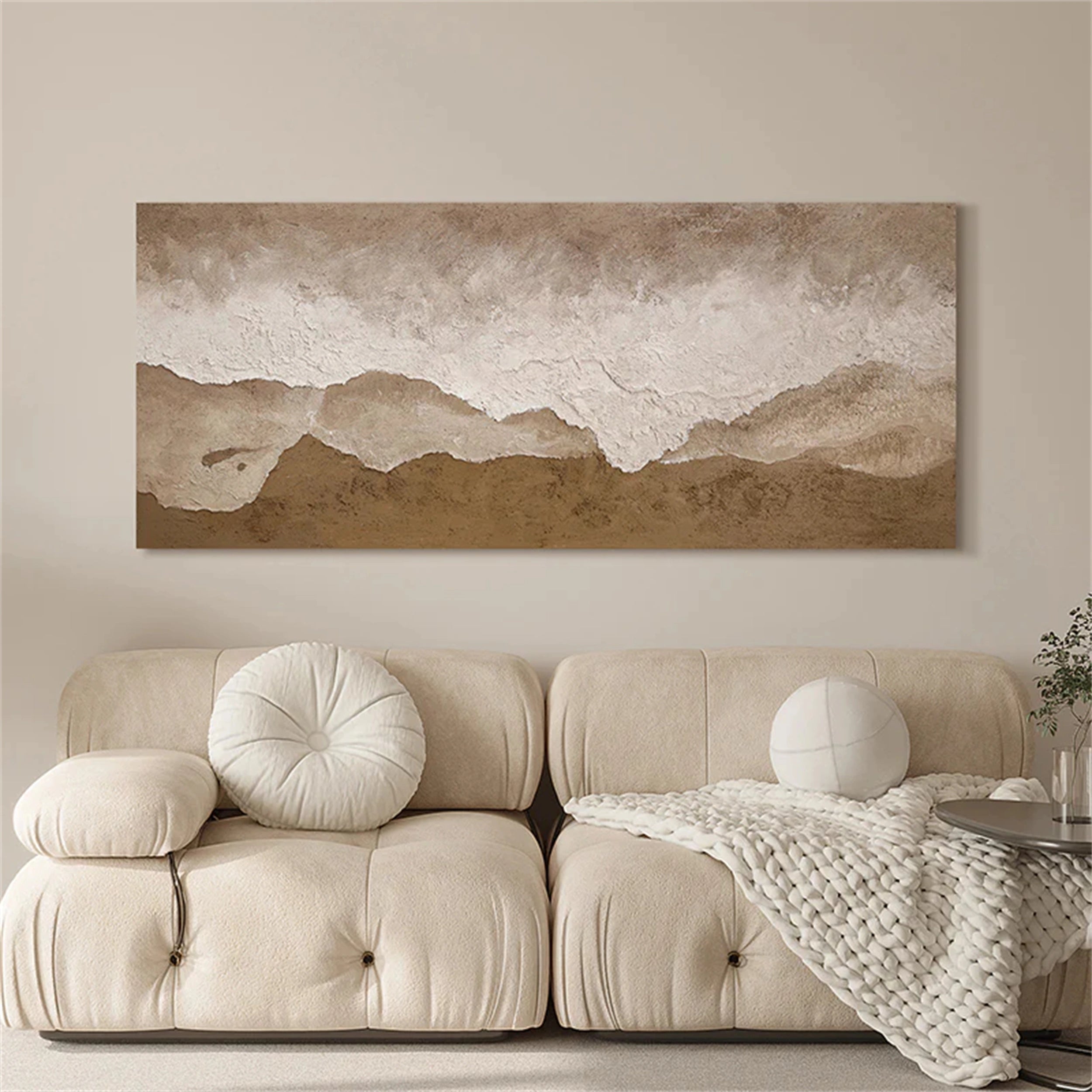Oversized Abstract Wall Art | Textured Neutral Landscape Painting #ZZ 082
