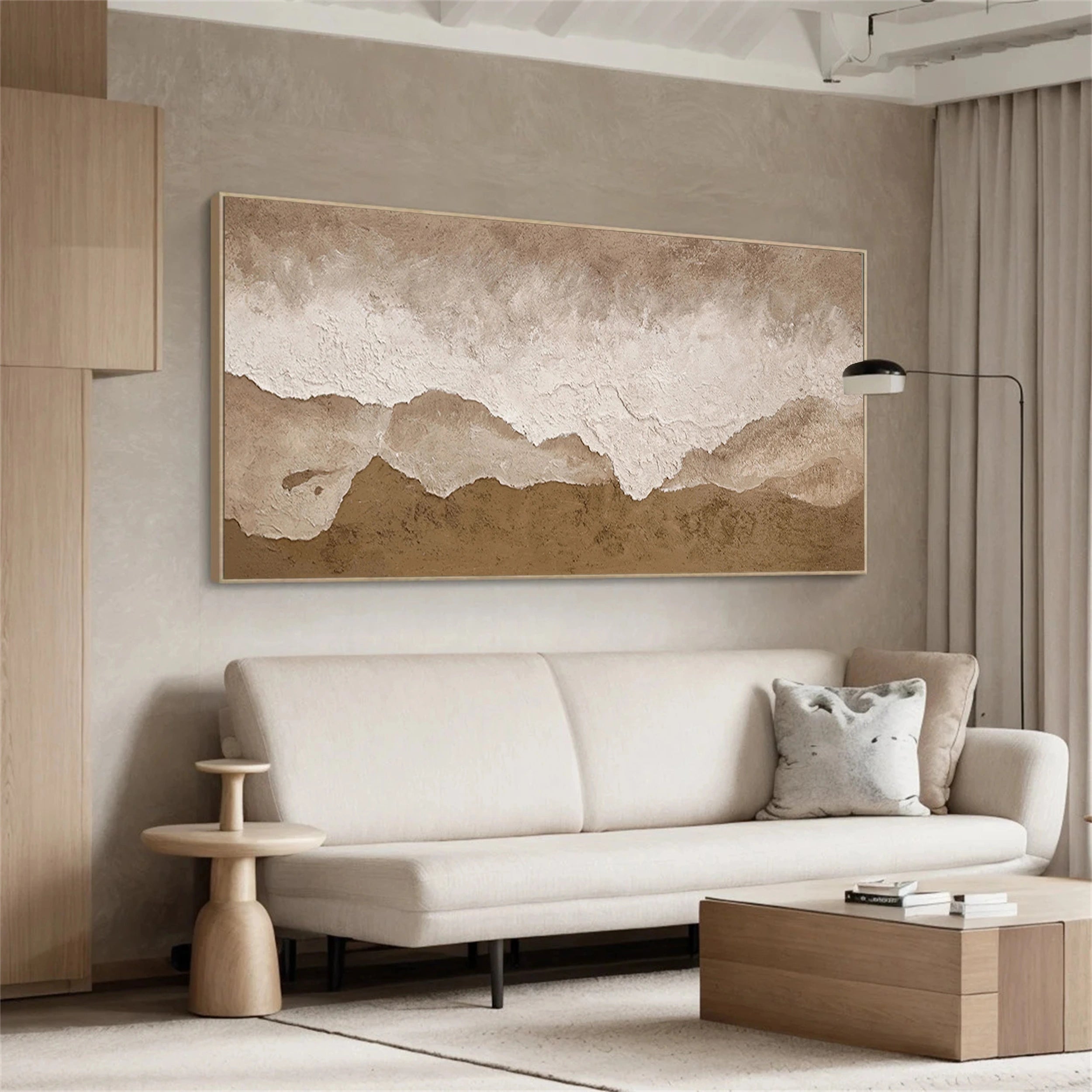 Oversized Abstract Wall Art | Textured Neutral Landscape Painting #ZZ 082