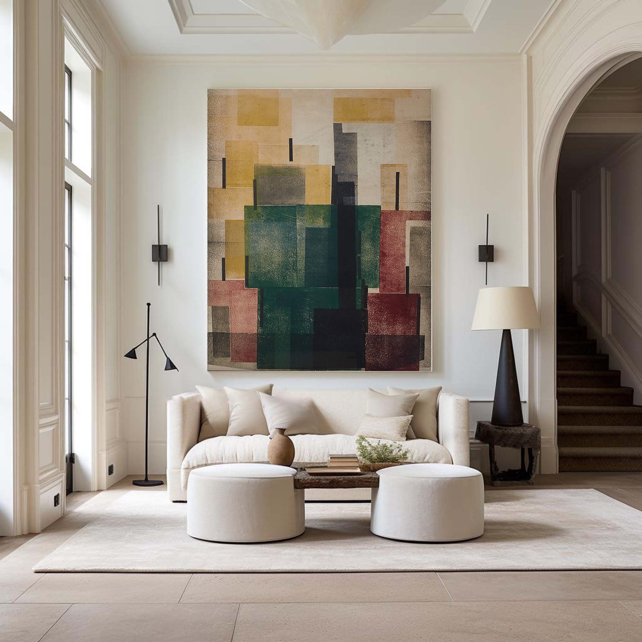 Geometric Abstract Art Painting - Multi-Color #TC 127