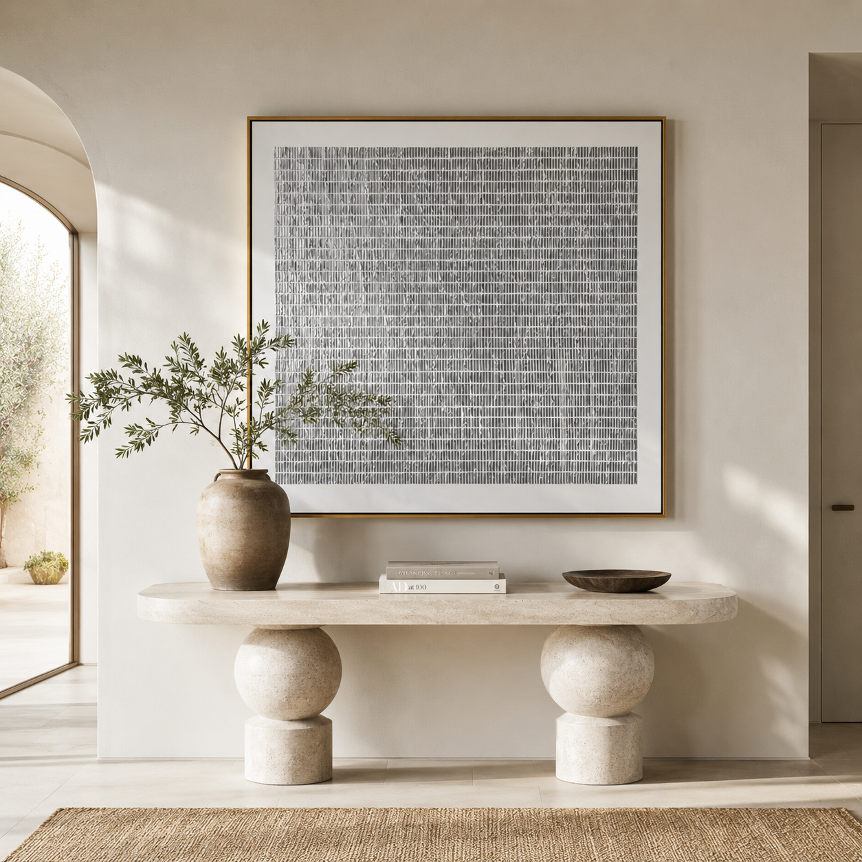 Silent Pattern – Monochrome Minimalist Wall Art for Japandi Interiors