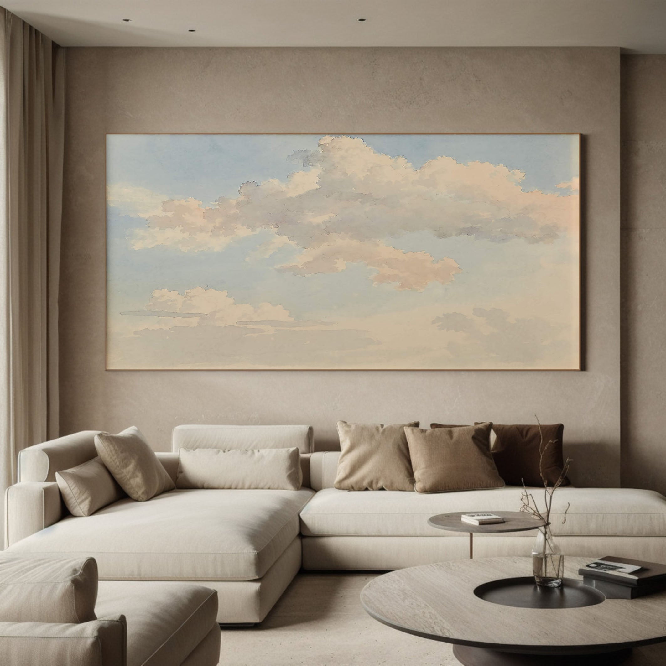 Original Sky and Clouds Art - Handmade Oil Painting #TC 134