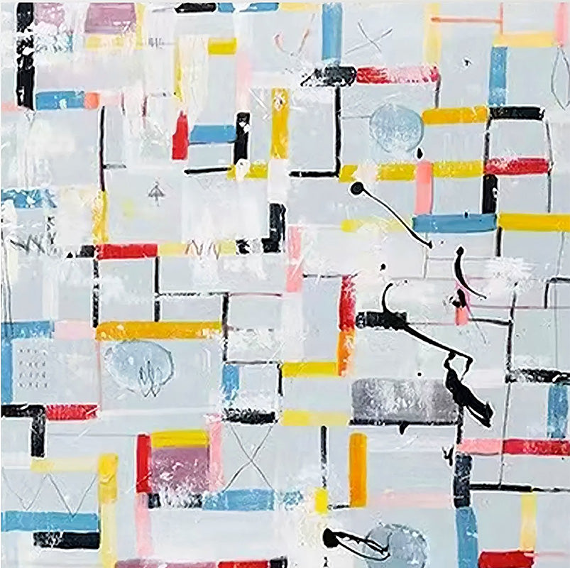 Colorful Geometric Abstract Painting on Canvas for Modern Living Room #TC 206