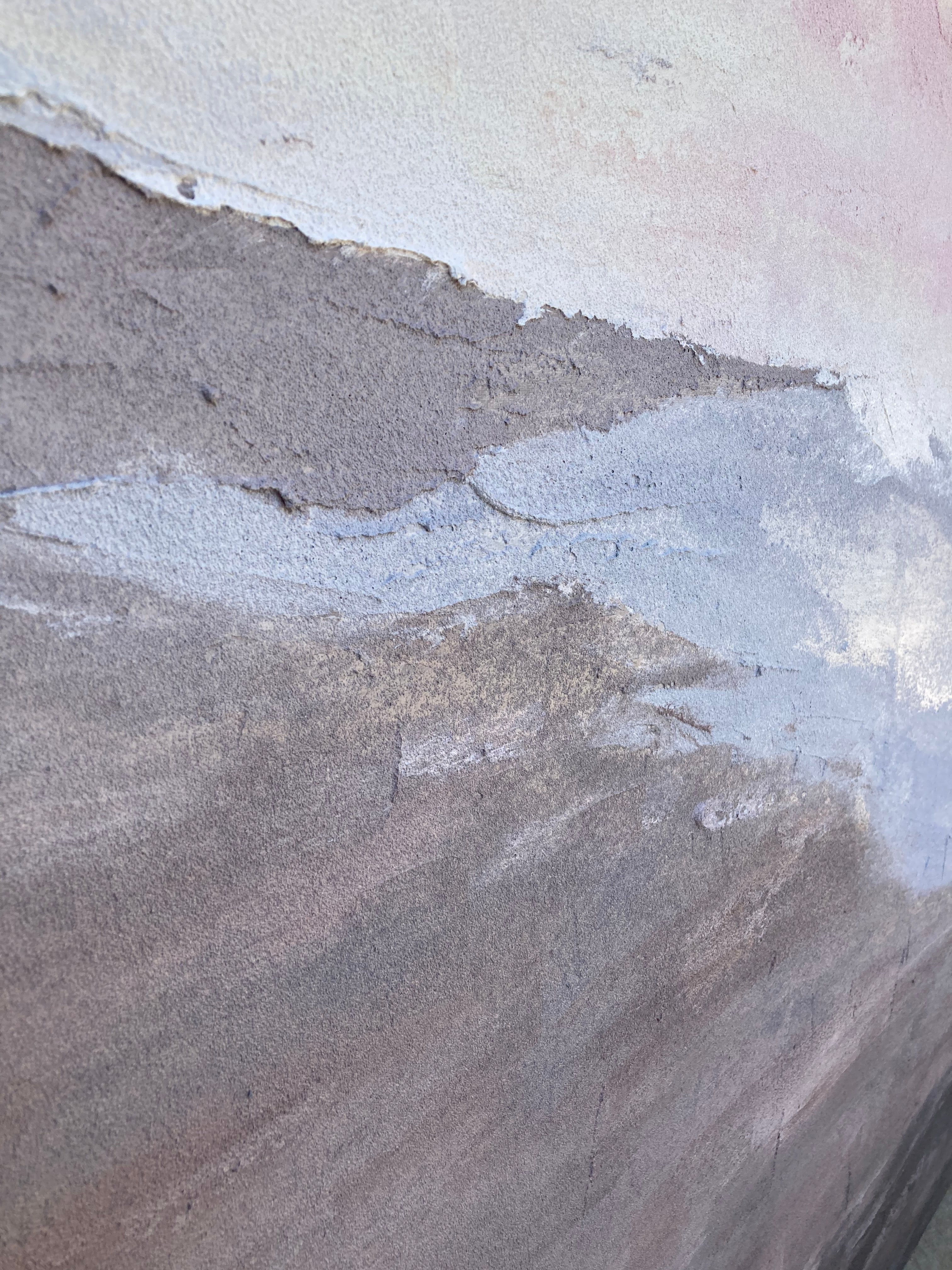 Grey Brown White Abstract Coast Oil Painting - Modern Serene Art #JJ 152