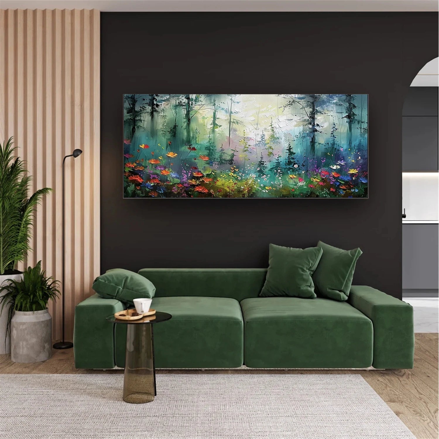 Abstract Light Through Trees Painting | Textured Forest Oil Art  #JJ 319