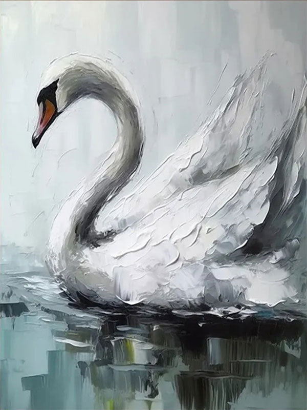 White Swan Wall Art | Large Textured Bird Painting Canvas #ZZ 210