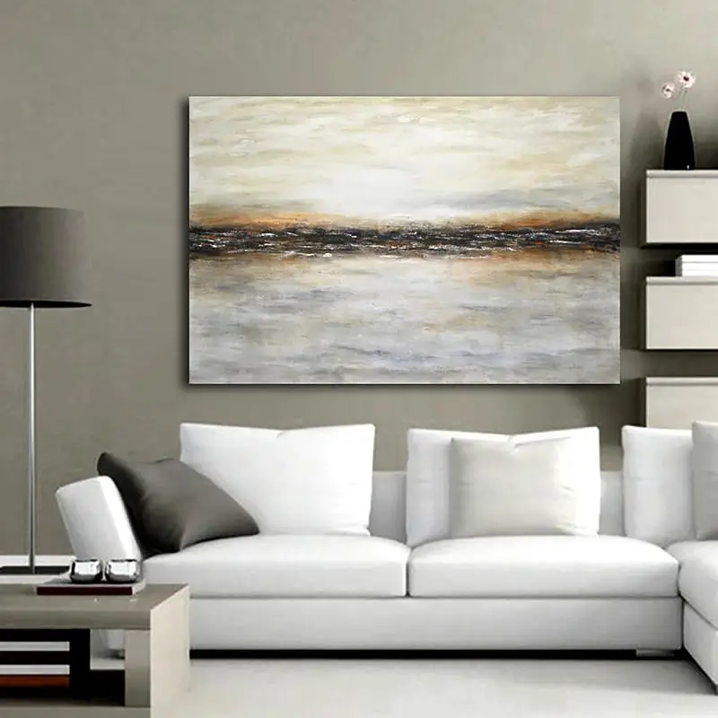 Large Horizontal Wall Art Modern Abstract Coastal Wave Canvas #JJ 272