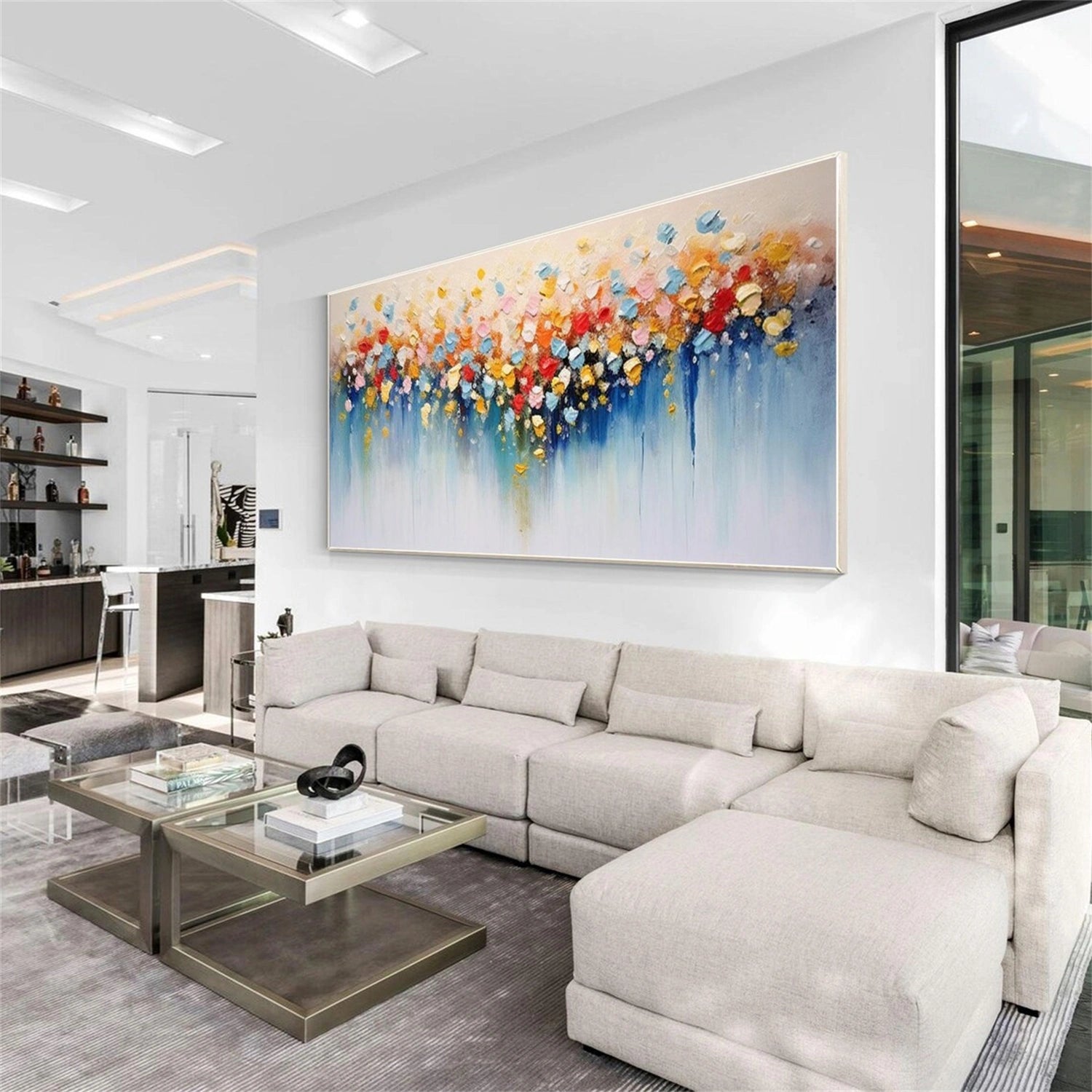 Modern Home Decor Abstract Floral Oil Painting #JJ 341