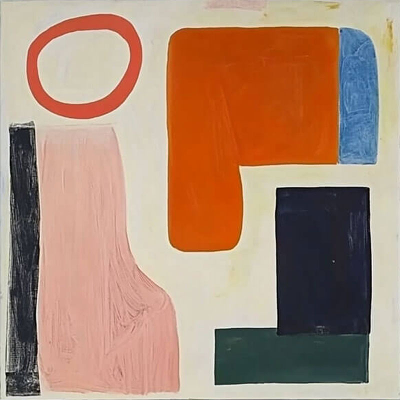 Large Colorful Abstract Art | Square Geometric Painting #ZZ 221