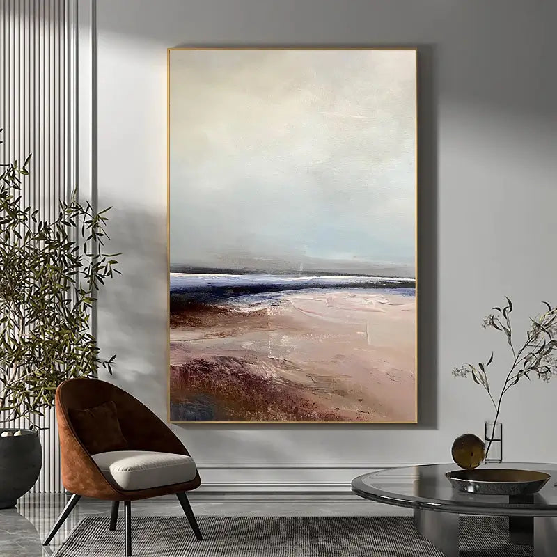 Abstract Beach Landscape Canvas Art - Large Nature-Inspired Wall Decor #JJ 150