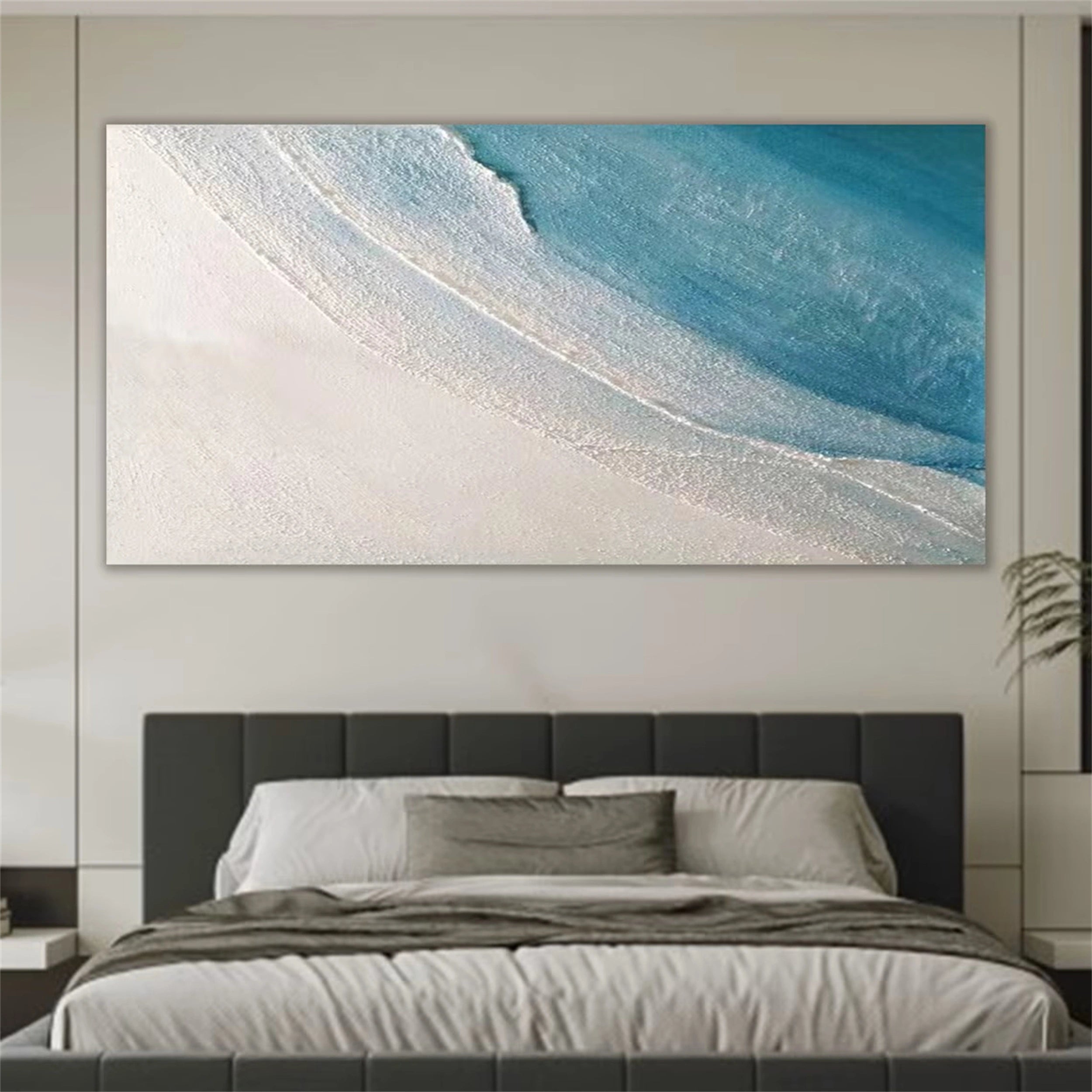 Large Textured Ocean Waves Wall Art Home Decor #JJ 251