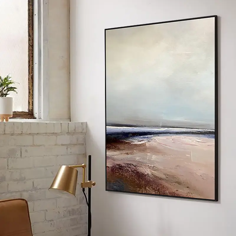 Abstract Beach Landscape Canvas Art - Large Nature-Inspired Wall Decor #JJ 150