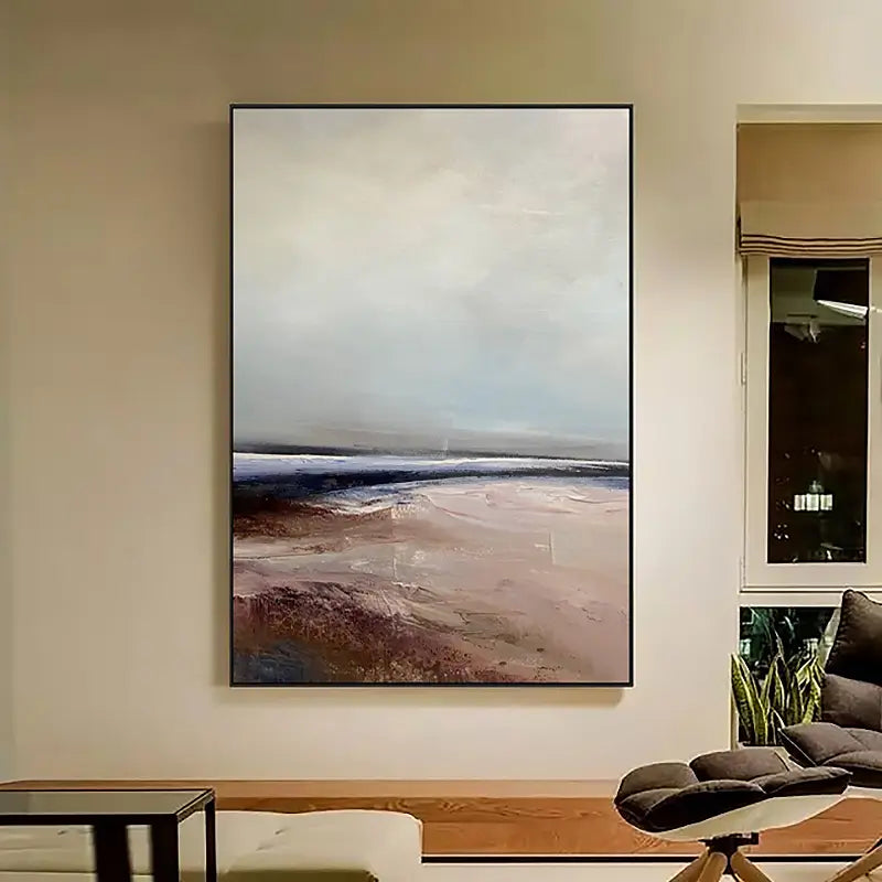 Abstract Beach Landscape Canvas Art - Large Nature-Inspired Wall Decor #JJ 150