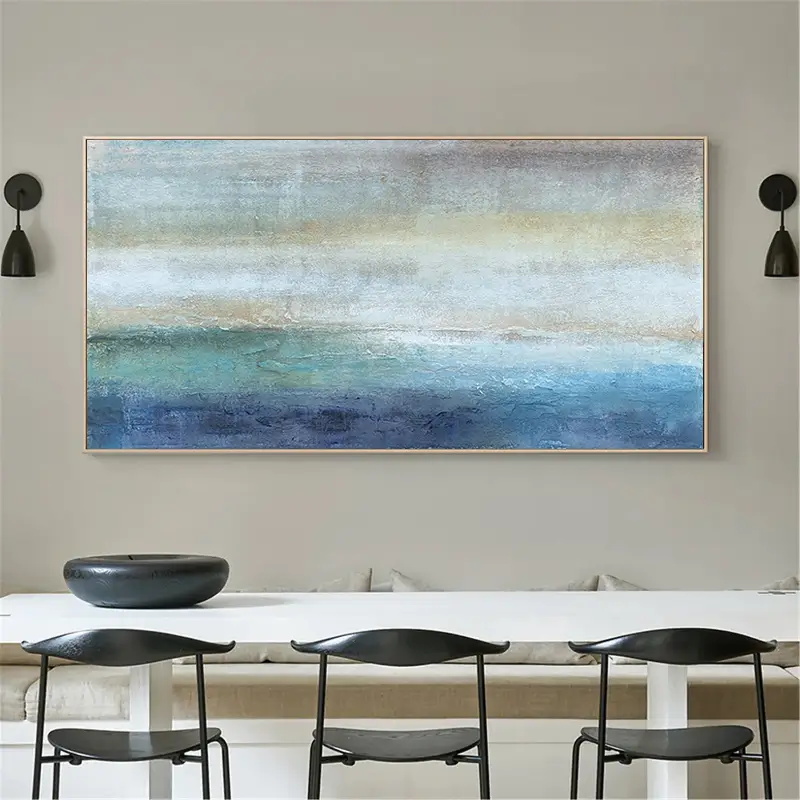 Textured Atmospheric Seascape | Large Abstract Painting Decor #ZZ 053