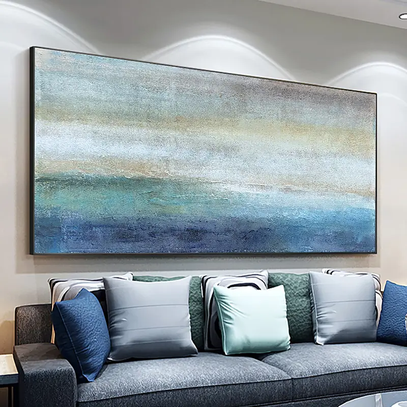 Textured Atmospheric Seascape | Large Abstract Painting Decor #ZZ 053