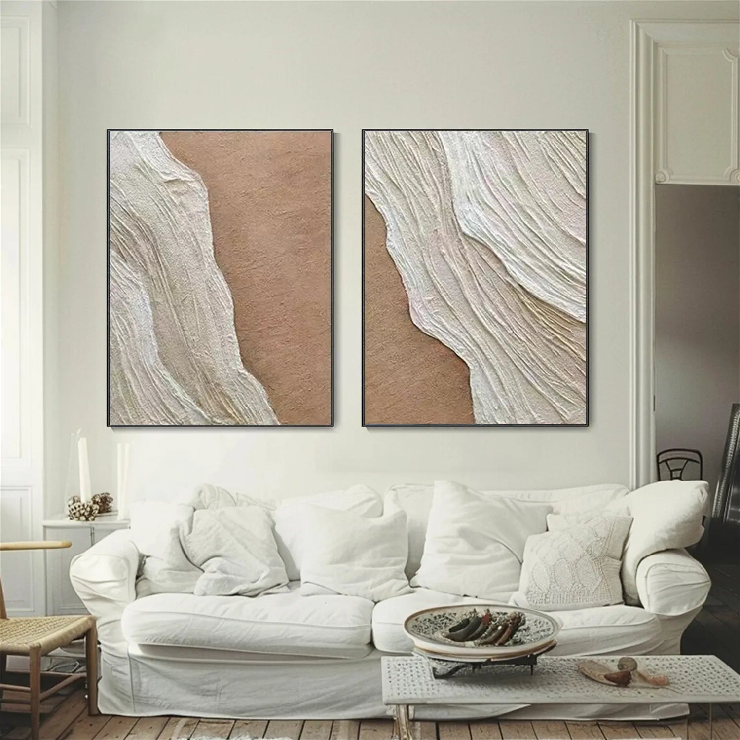 Serene Beige Coast Art - Textured Minimalist Wall Decor #JJ 198