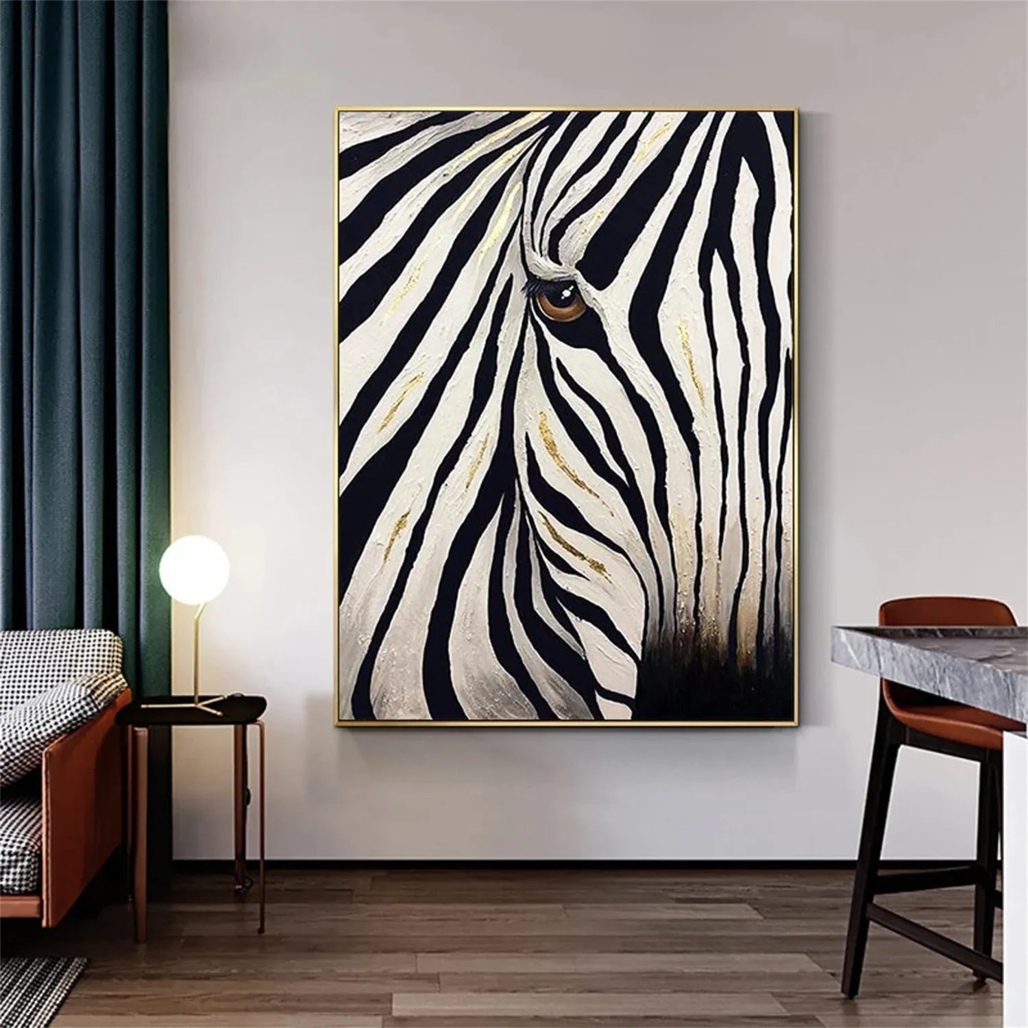Abstract Zebra Eye Canvas: Modern Wildlife Artwork #ZZ 023