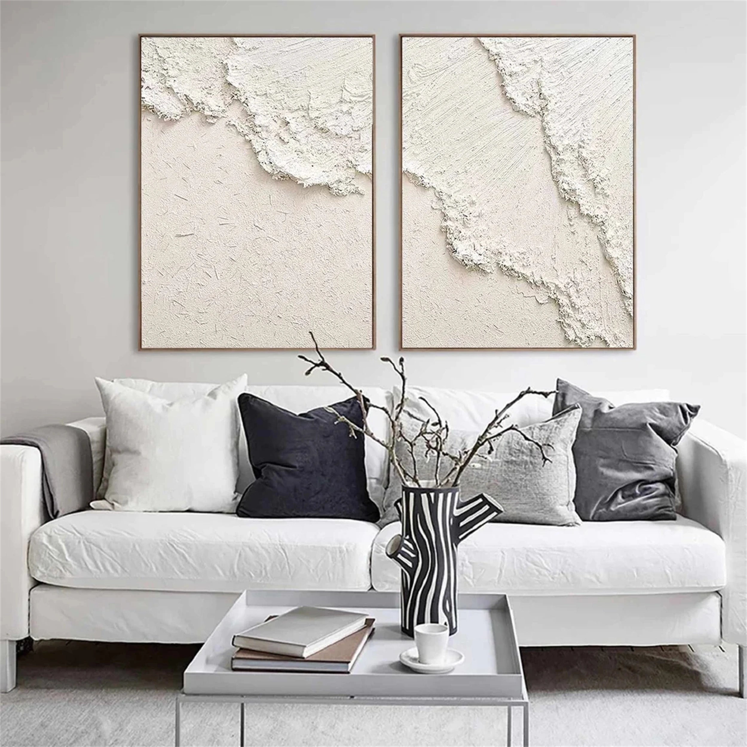 Serene Beige Art - Textured Minimalist Painting Home Decor #JJ 200