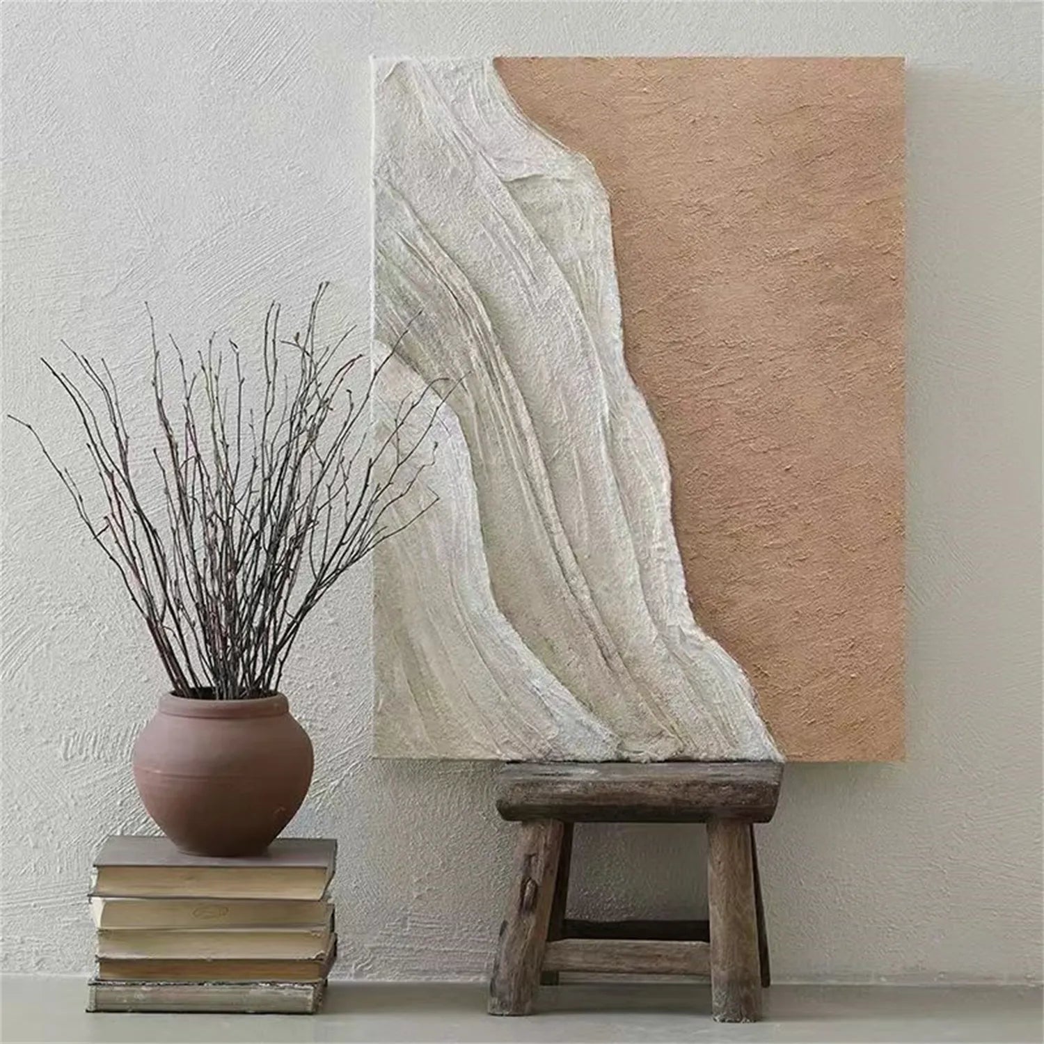 Serene Beige Coast Art - Textured Minimalist Wall Decor #JJ 198