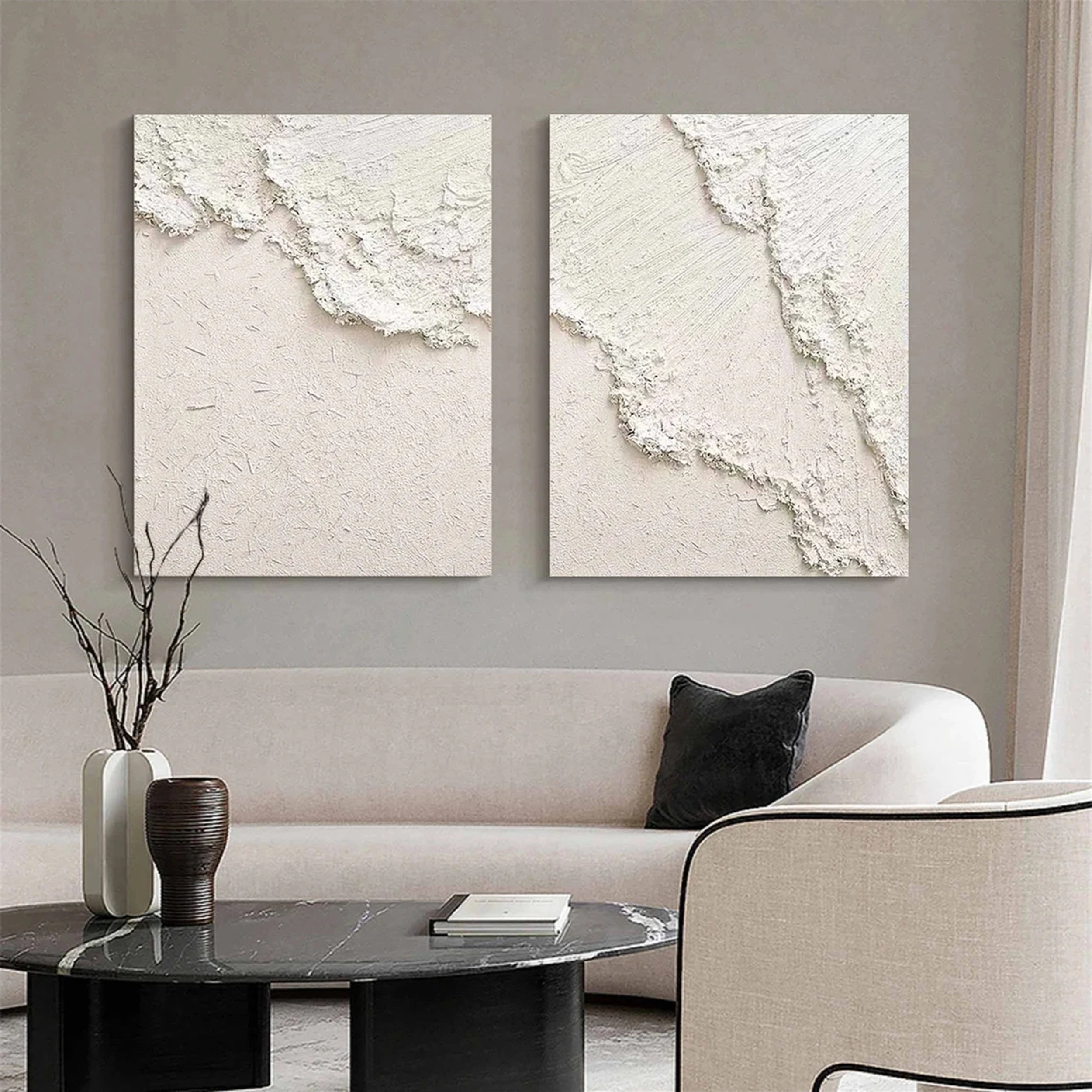 Serene Beige Art - Textured Minimalist Painting Home Decor #JJ 200