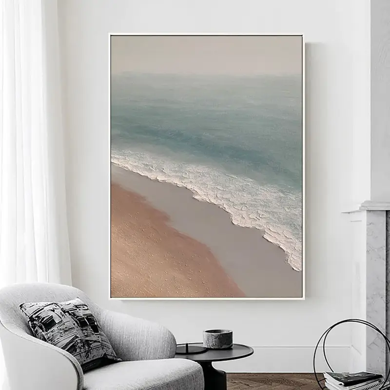 Coastal Waves Hand - Painted Oil Painting for Home Decor #JJ 153