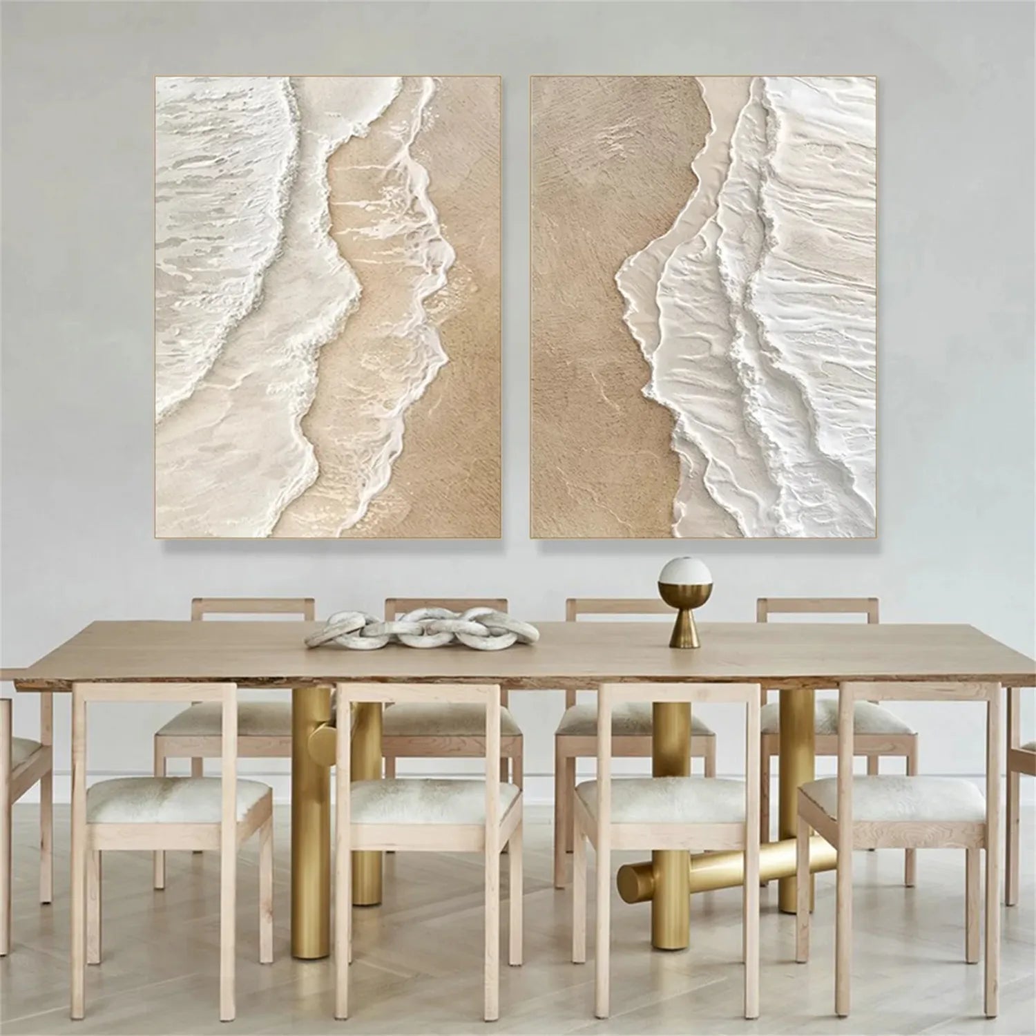 Beige Coast Texture Set - Calming Neutral Art Wall Decor #JJ 199