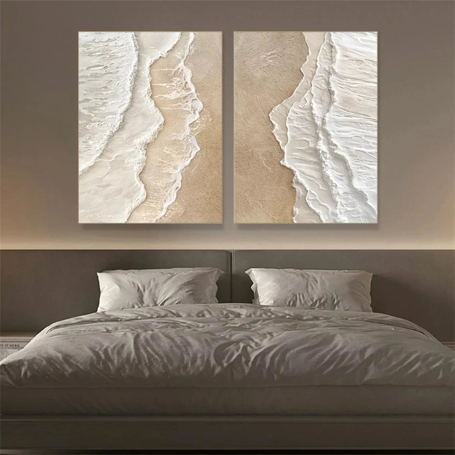 Beige Coast Texture Set - Calming Neutral Art Wall Decor #JJ 199
