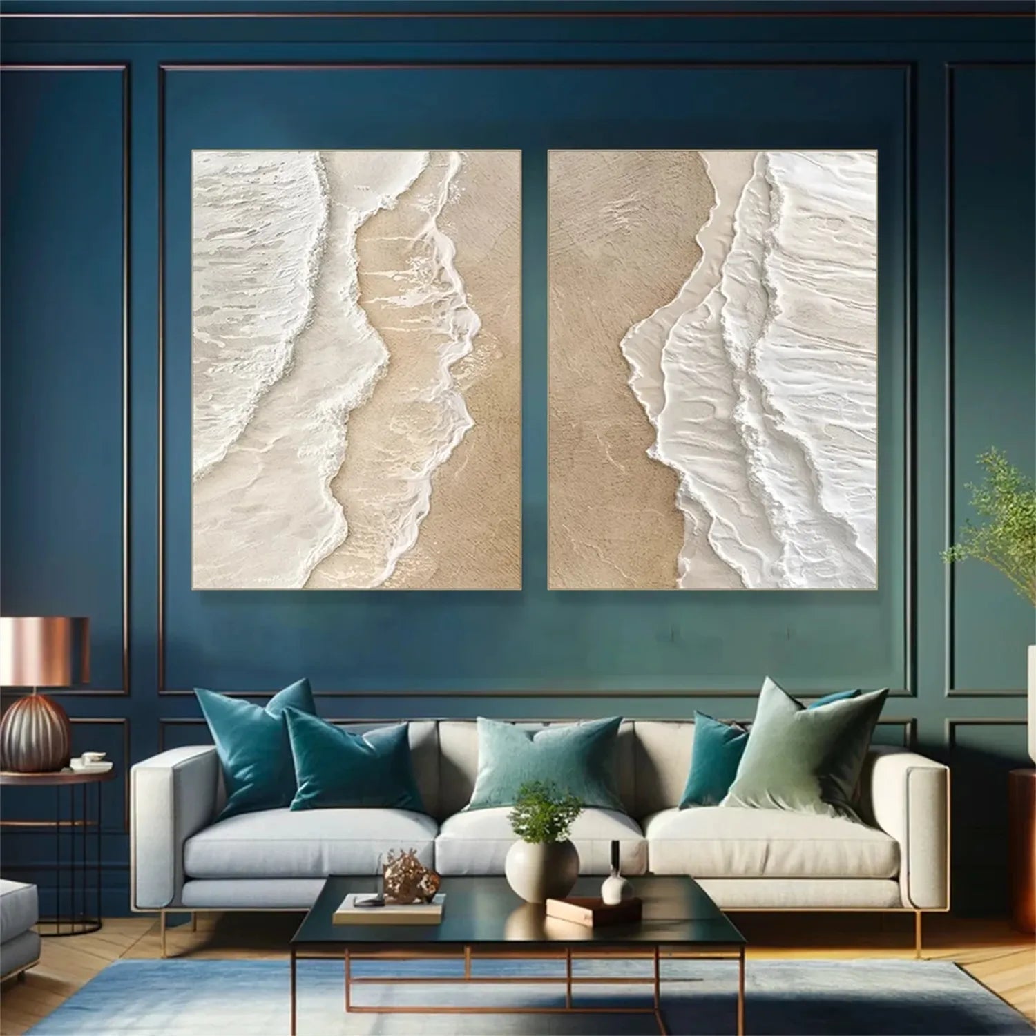 Beige Coast Texture Set - Calming Neutral Art Wall Decor #JJ 199