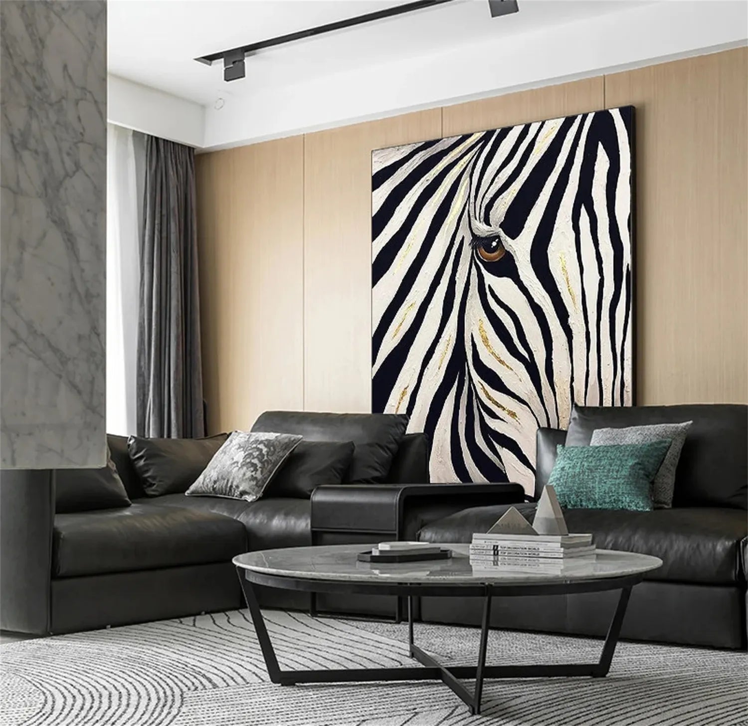 Abstract Zebra Eye Canvas: Modern Wildlife Artwork #ZZ 023