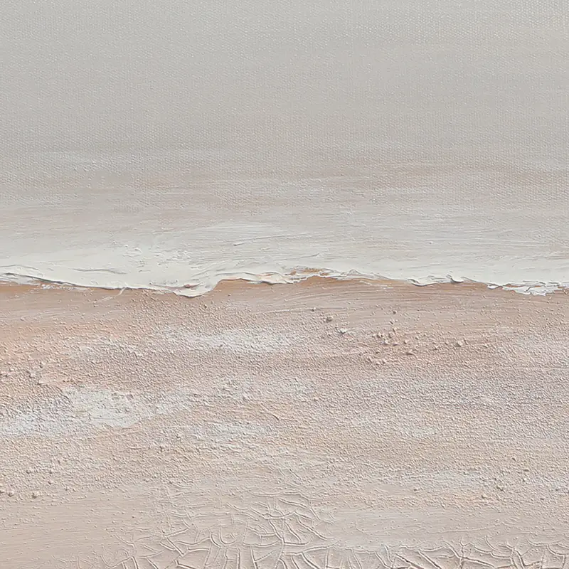 Beige and White Textured Abstract Oil Painting - Modern Minimalist Art #JJ 154