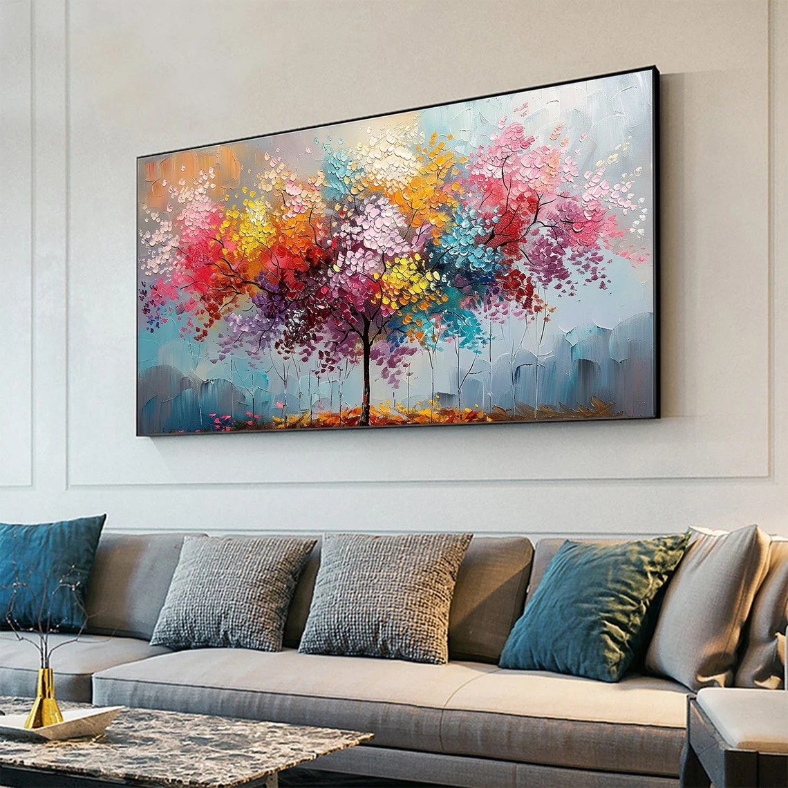 Joyful Blossom Tree Abstract - Vibrant Colorful Art #JJ 040