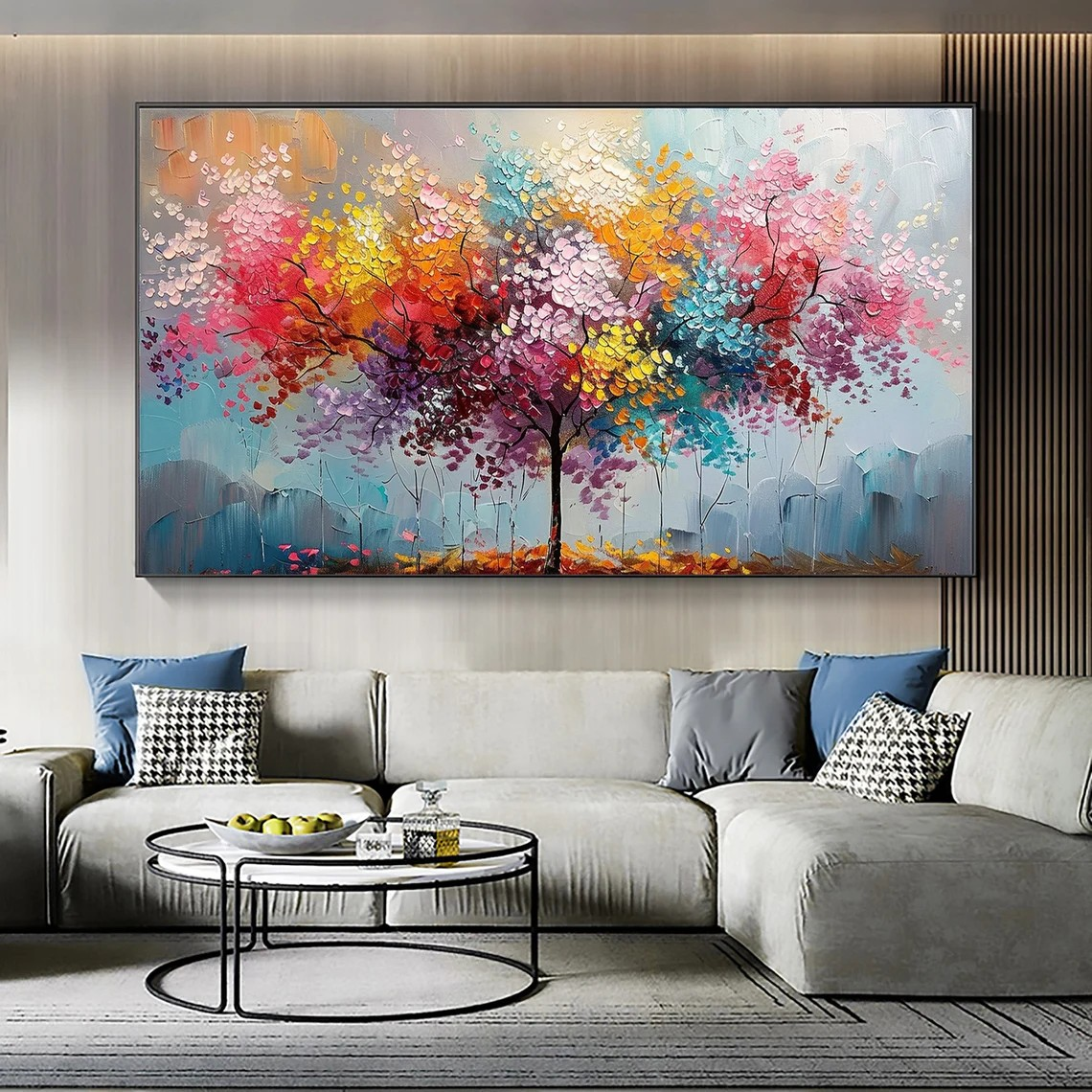Joyful Blossom Tree Abstract - Vibrant Colorful Art #JJ 040