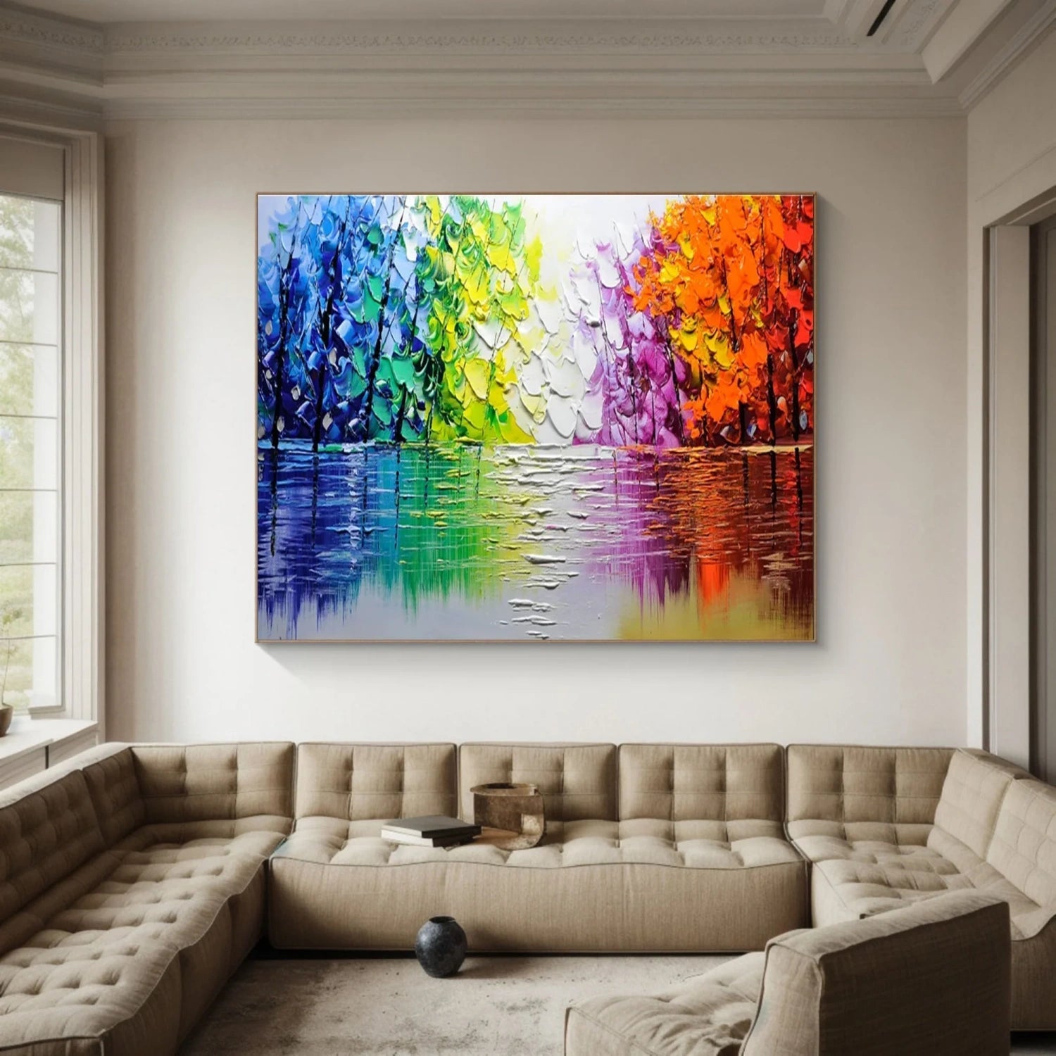 Textured Tree Canvas - Modern Landscape Wall Art #JJ 322