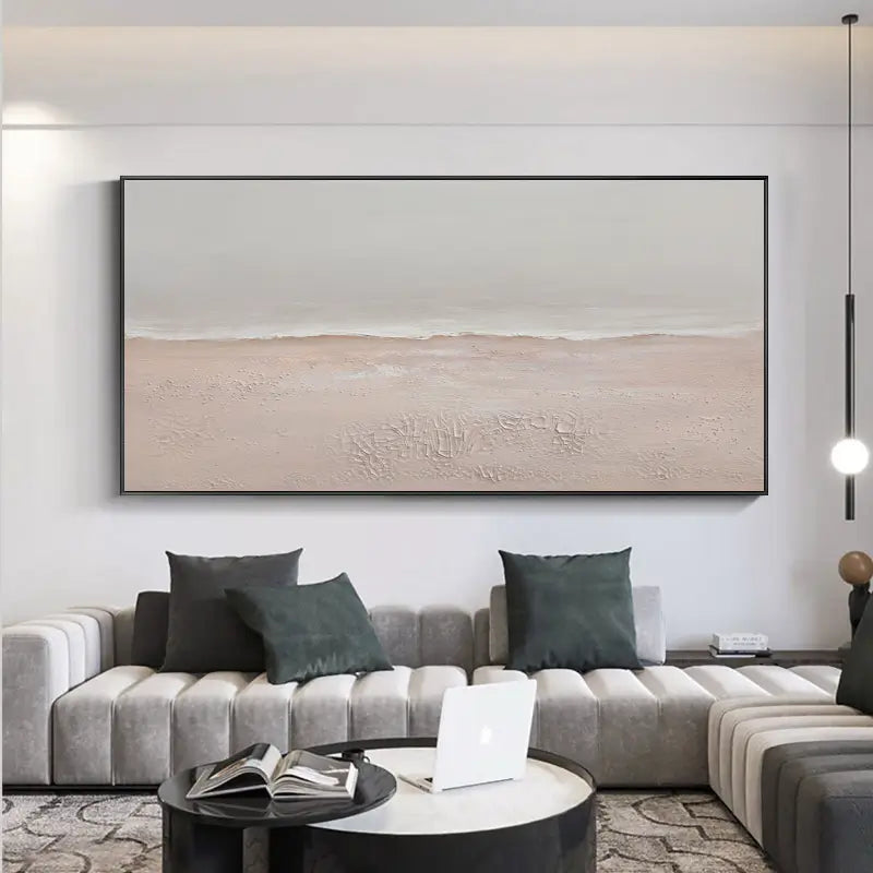 Handmade Beige Ocean Landscape Wall Decor #JJ 262