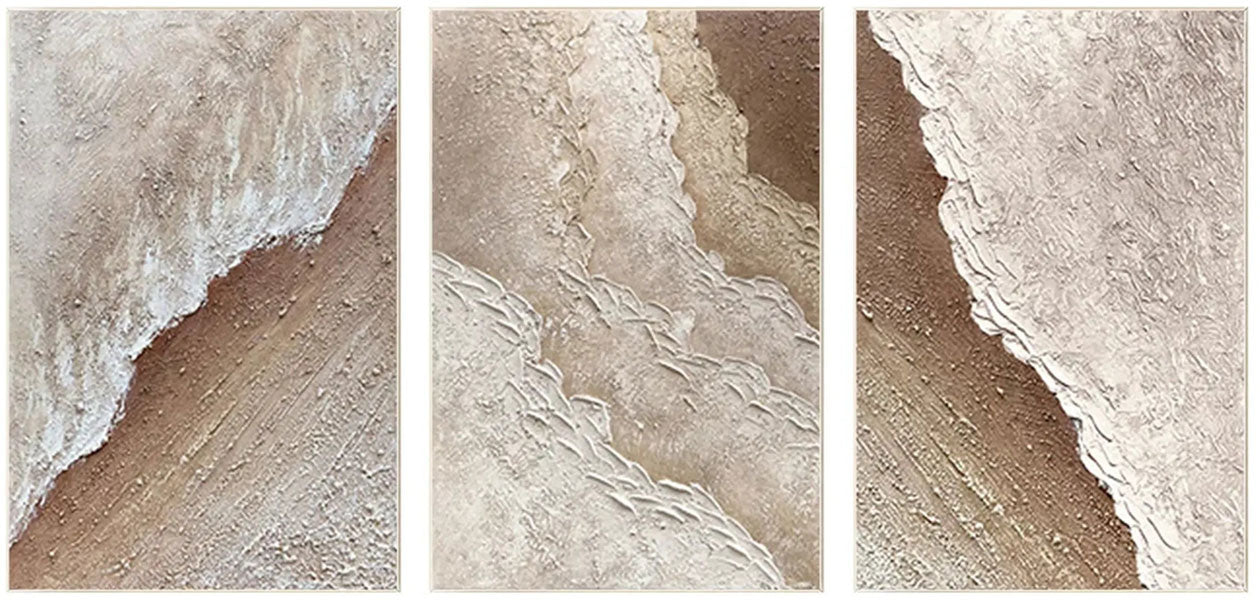 3 piece Beige Modern Wall Art for Living Room  #JJ 211