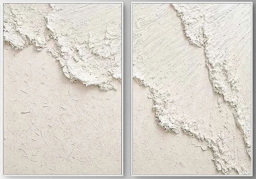 Serene Beige Art - Textured Minimalist Painting Home Decor #JJ 200