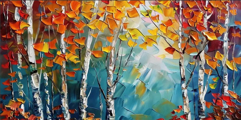 Modern Abstract Landscape Oil Painting – Textured Wall Art #JJ 326