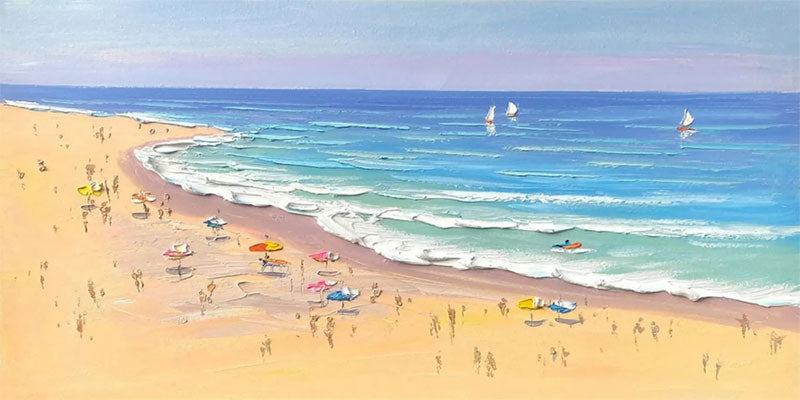 Large Wall Art Textured Surf Happy Summer Coast Beach Life #JJ 237