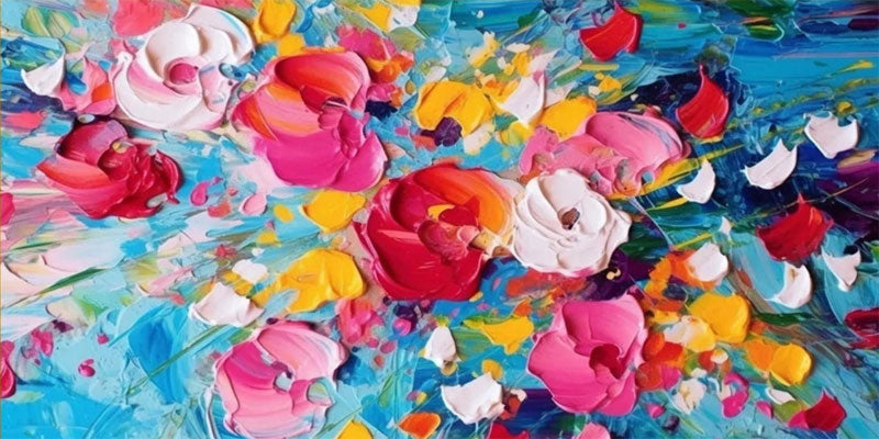 Large Wall Space Decor Abstract Garden Art Textured Bloom Canvas #JJ 321