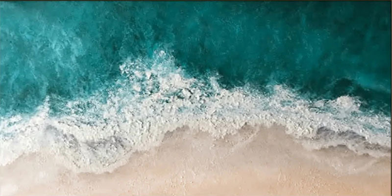 Handmade 3D Textured Blue Ocean Painting Wall Art Home Decor #JJ 252