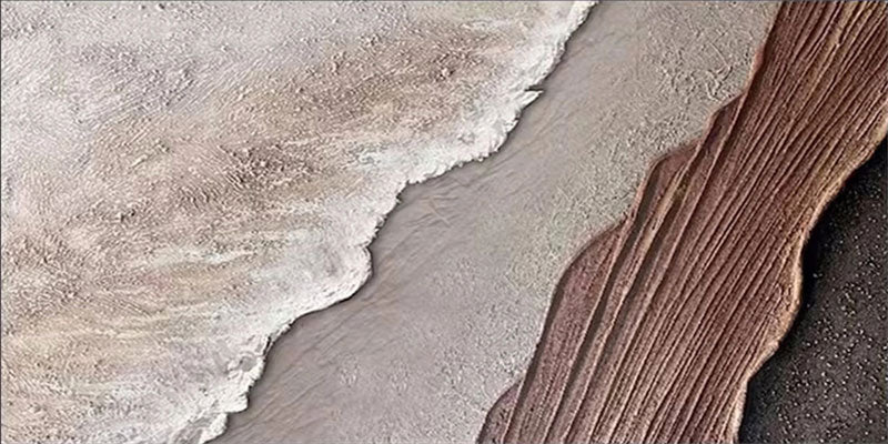 Earthbound Tide – Neutral Abstract Shoreline Painting Home Decor #JJ 259