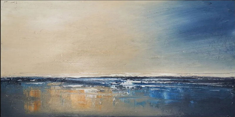 Twilight Horizon – Abstract Ocean Painting Wall Decor #JJ 258