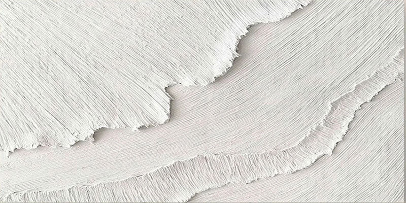 Minimalis Textured White Canvas Art - Ocean Waves Wall Decor #JJ 255