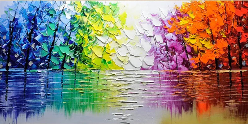 Textured Tree Canvas - Modern Landscape Wall Art #JJ 322