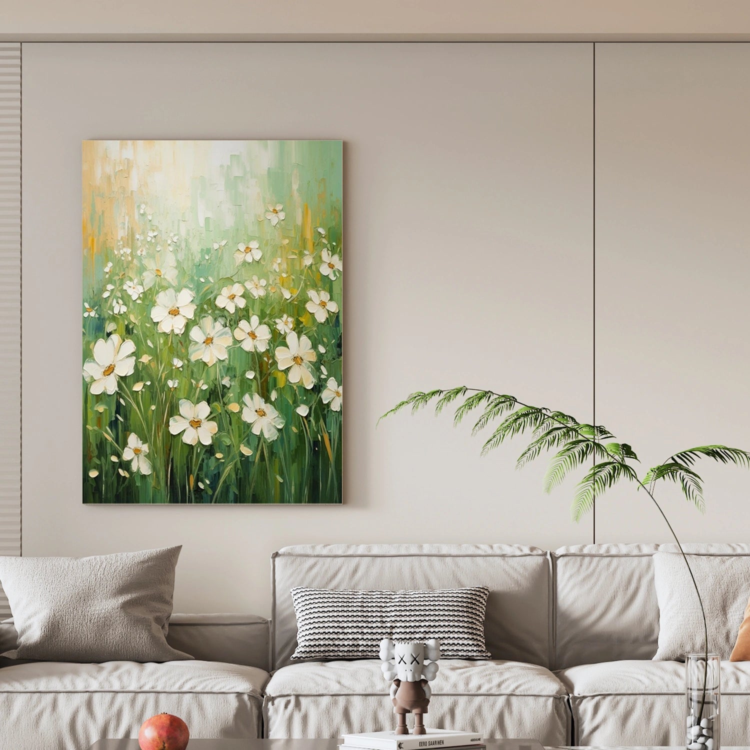 Vibrant Field of Flowers Art – Modern Floral Canvas for Decor #JJ 289