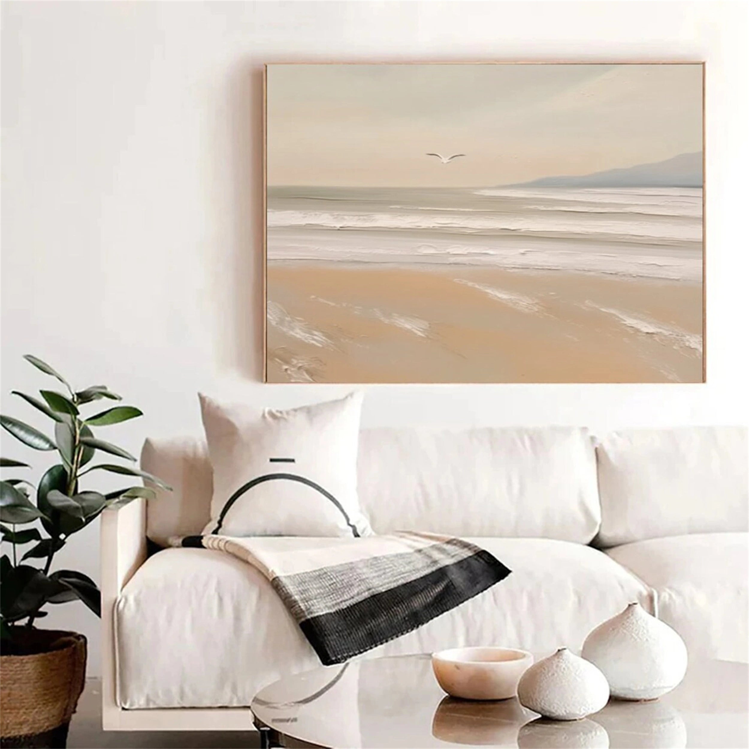 Big Wall Painting Modern Abstract Beach Art for Living Room #JJ 273