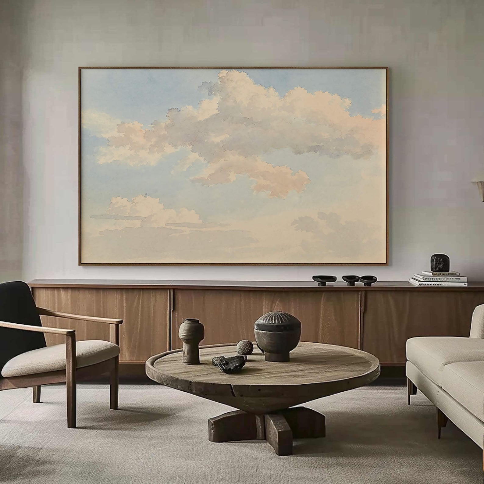 Original Sky and Clouds Art - Handmade Oil Painting #TC 134